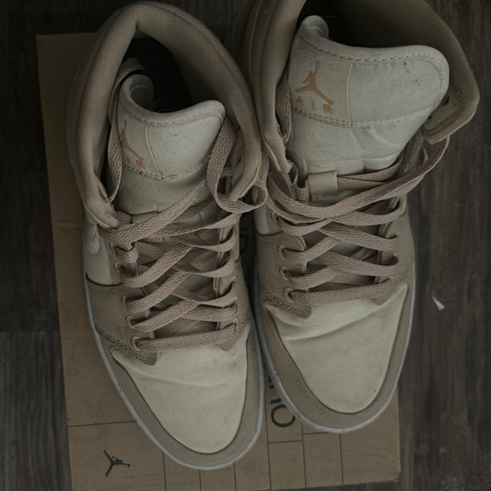 women's Air Jordan one mid SE desert celestial gold